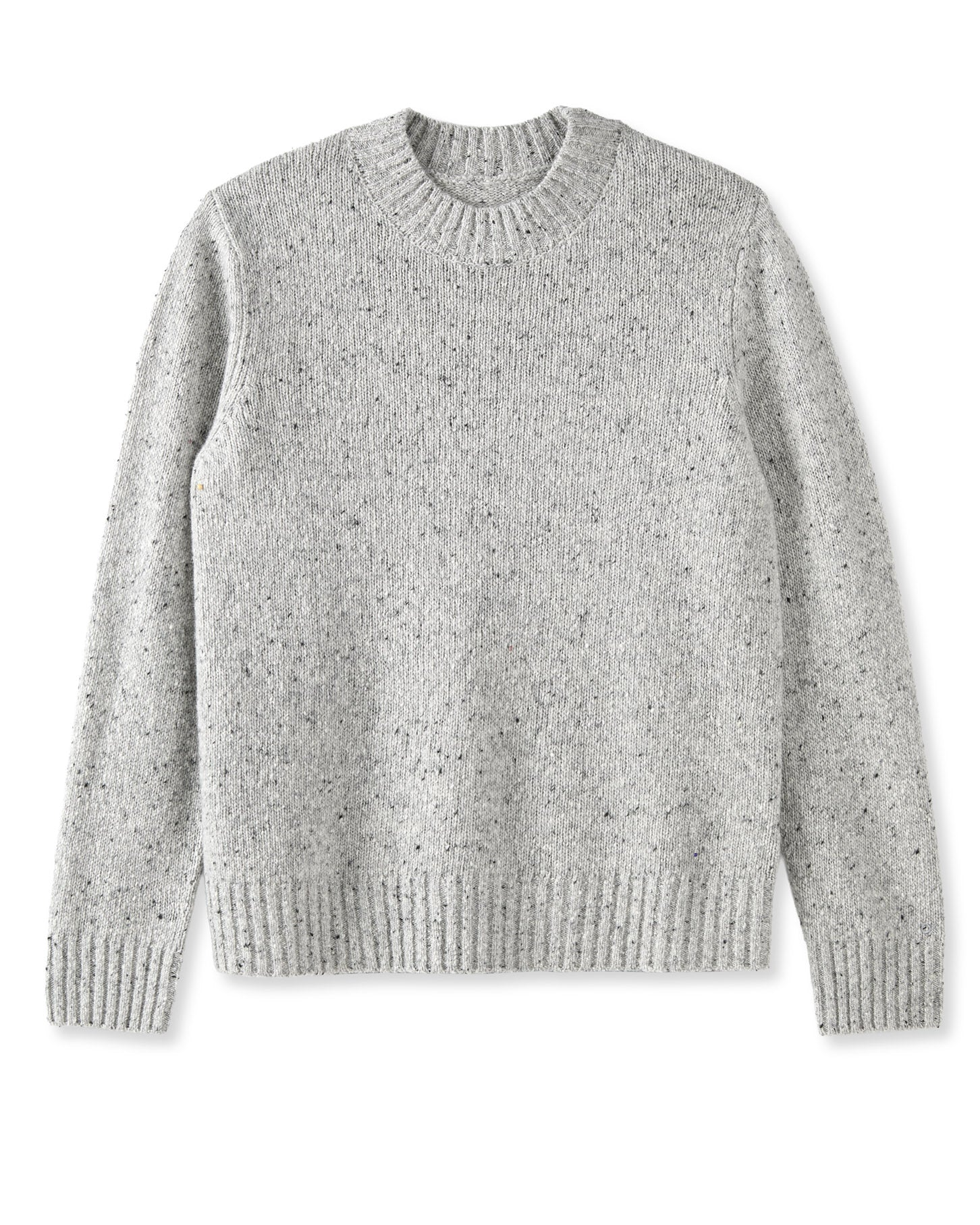 Roma Donegal Sweater (3) Women's heather grey flecked wool crewneck sweater