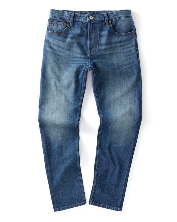 Men's indigo vintage slim straight denim jean